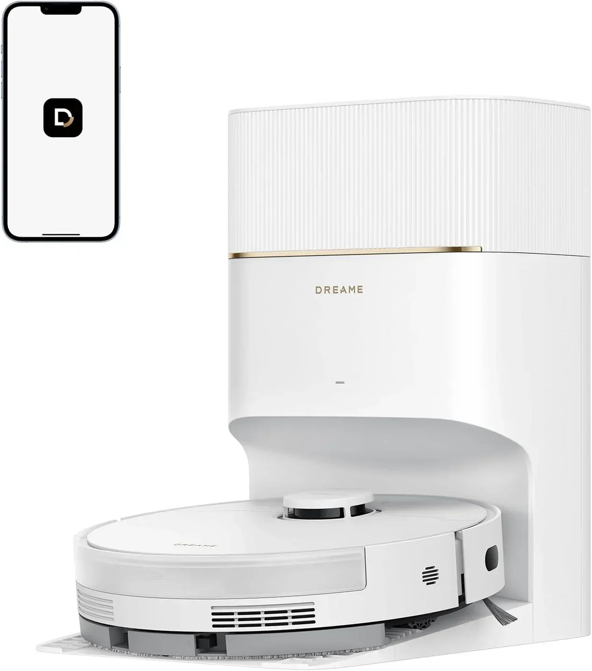 DREAME D20 Pro Plus Robot sprzątający 2 w 1 z funkcją odkurzania i mycia, 13 000 Pa, podwójna szczotka do sierści zwierząt, czyszczenie narożników, opróżnianie, nawigacja LDS, unikanie przeszkód laserem, podłogi twarde/dywany, 5200 mAh