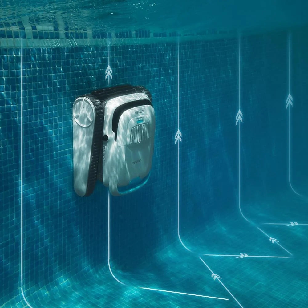 Robot do czyszczenia basenów Cecotec do dna, ścian i linii wodnej Conga Pooldroid 5000 TotalClean Pearl. Powierzchnia 100m2, maks. nachylenie 90º, czyszczenie uporządkowane, autonomia 100min, pojemność 4L