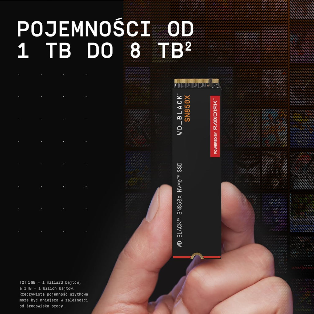WD SN850X 4TB M.2 2280 PCIe Gen4 NVMe Gaming SSD do 7300 MB/s prędkość odczytu