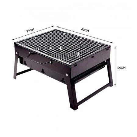 Składany Przenośny Grill Węglowy BBQ 43x29x20cm
