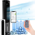 KLARSTEIN Polar Tower Smart Klimator Ewaporacyjny – Urządzenie 4 w 1: Wentylator, Nawilżacz i Oczyszczacz Powietrza, Sterowanie przez Aplikację i Alexa, Zbiornik 7L, 3306 m³/h, Tryb Nocny, Przenośny z Kółkami, Czarny
