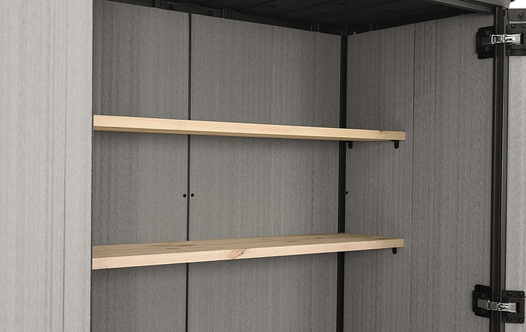 Keter High Store Plus - Zewnętrzna szopa ogrodowa, 1400 l, kolor szary, technologia Duotech, ściany nadające się do malowania, 170,4 x 140 x 73,6 cm