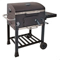 Grill Węglowy Przenośny Z Wędzarnią 102x65x104 Cm - Stal. Czarny