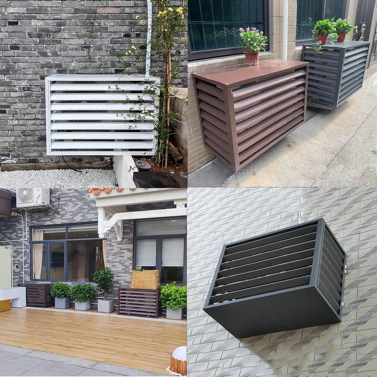 Zewnętrzna Osłona Klimatyzatora, Pokrowiec Na Klimatyzator Aluminiowy, Zewnętrzne Panele Ogrodzeniowe Zapewniające Prywatność, Kratki Ochronne Do Pomp Ciepła, Ochrona Przed Deszczem I Słońcem (