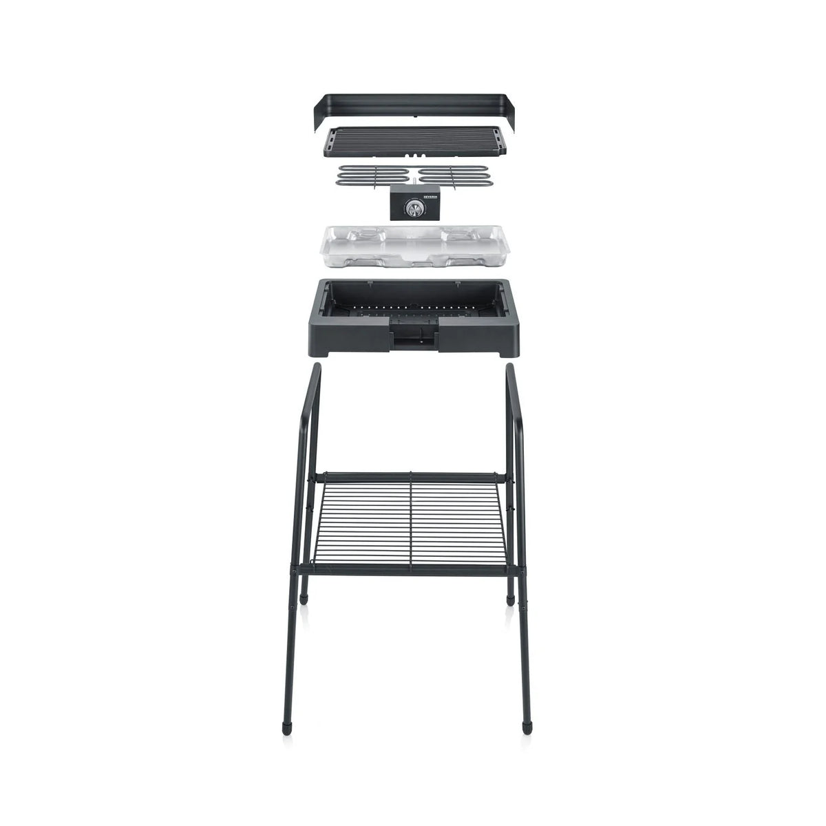 Grill elektryczny z pokrywą i rusztem rowkowanym 2200 W PG 8568 Severin