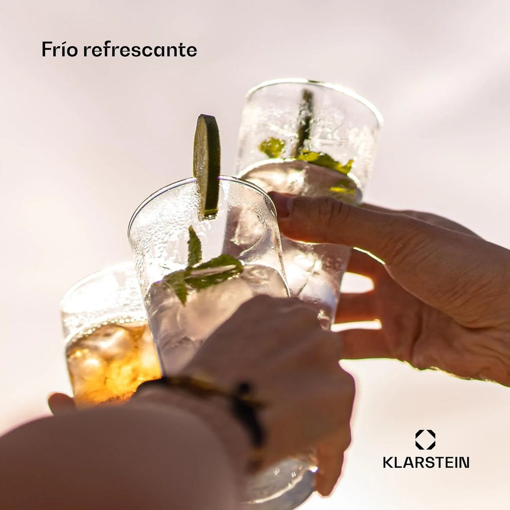 Klarstein Maquina de Hielo Doméstica, 1,8L, Szary, Kostkarka do Lodu 15 kg, do Robienia Kostek Lodu i Kruszonego Lodu w Domu, z Panelem Dotykowym i Systemem Łatwego Czyszczenia, Funkcja Szybka