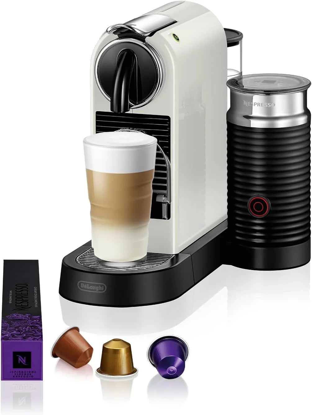 DeLonghi Nespresso Citiz EN267.WAE Ekspres do kawy na kapsułki, specjalny system ekstrakcji, 1710 W, 1 L, tworzywo sztuczne, biały