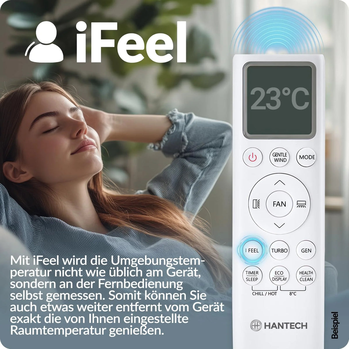 Klimatyzator ścienny HANTECH 12000 BTU H-PRO z funkcją grzania i chłodzenia, filtr powietrza, WIFI, materiały montażowe