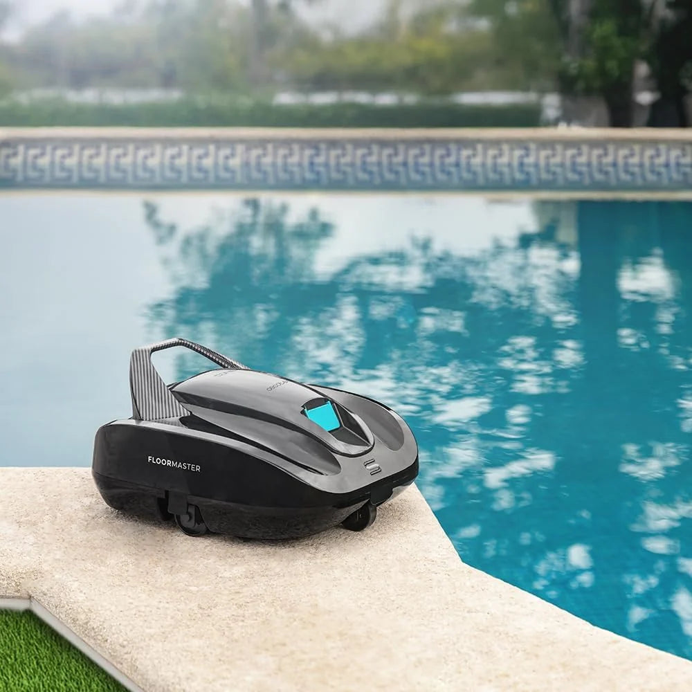 Cecotec Robot Odkurzacz Basenowy Bezprzewodowy Conga Pooldroid 2000 FloorMaster. Czas pracy 100 min, basen bez nachyleń, do 80m2, maksymalna głębokość 2,5m, pojemność 2,5L, filtr o wysokiej wydajności