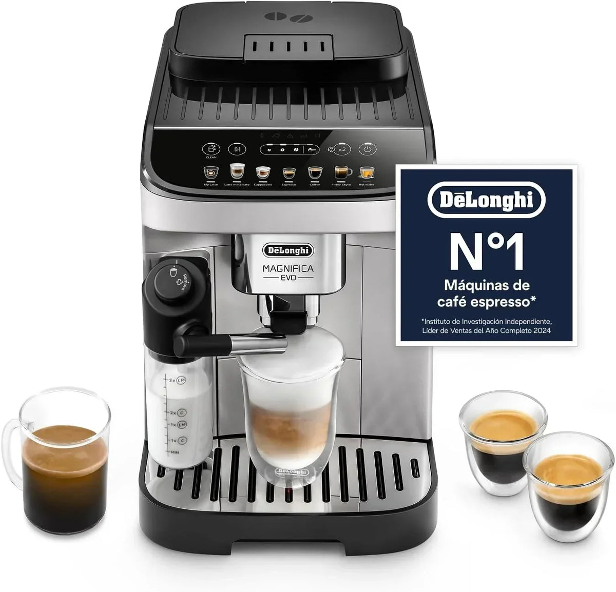 Ekspres automatyczny De'Longhi Magnifica Evo do kawy i cappuccino, ECAM292.81.B, LatteCrema, 7 przepisów, czarny