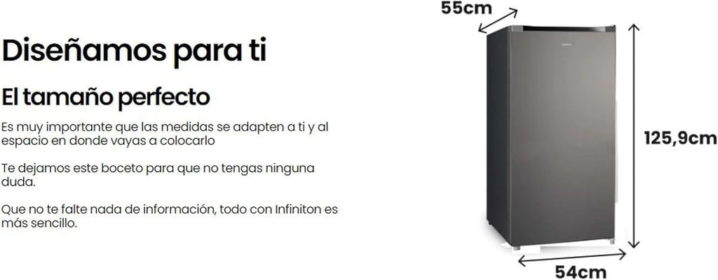 INFINITON Zamrażarka pionowa CV-140L25XEQ, 145 litrów, klasa E, funkcja szybkiego zamrażania, zamrażarka 4****, szuflada z klapką, zintegrowany uchwyt, drzwi odwracalne, Inox