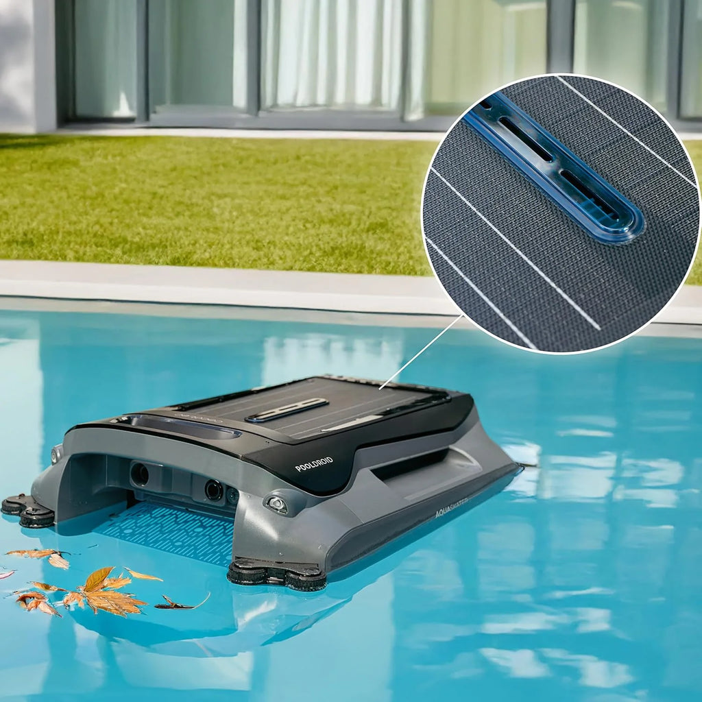 Robot basenowy Cecotec do powierzchni i linii wodnej Conga Pooldroid AquaSkater. Ładowanie słoneczne, 16h autonomii, kosz 4,5l i filtr 187,5μm, nawigacja ultradźwiękowymi czujnikami