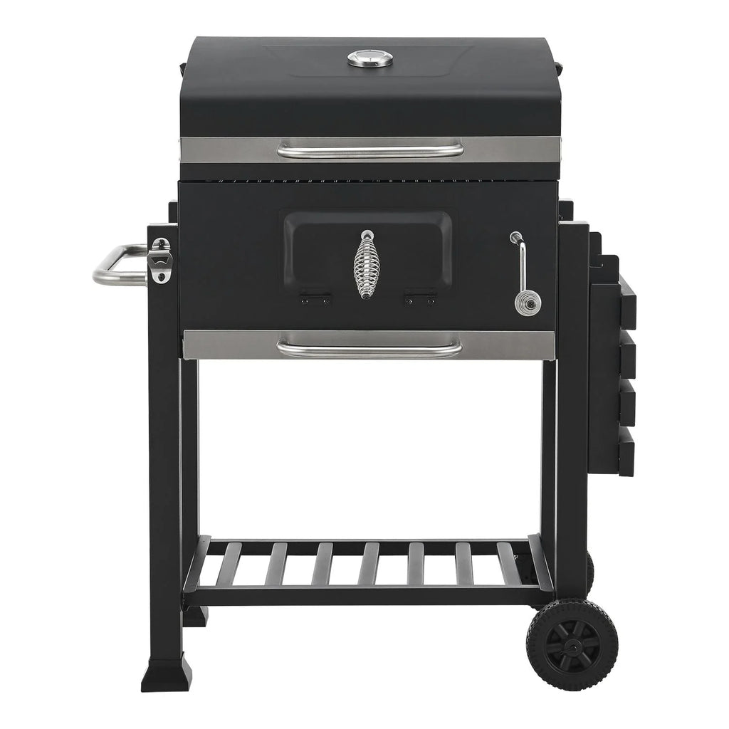 Grill Węglowy Arnad Z 3 Półkami Stalowy 105x114x48cm - Czarny [casa.pro]