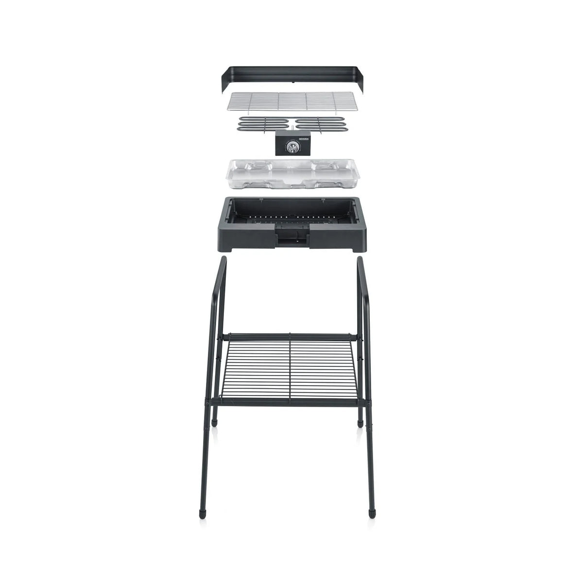 Grill elektryczny Severin PG 8566 z nóżkami, czarny, 2200 W