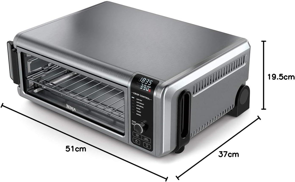 Ninja Foodi 10 w 1, piekarnik wielofunkcyjny, przenośny mini piekarnik na blat, frytkownica beztłuszczowa, pieczenie, grill, ciasta i więcej,10 funkcji gotowania, srebrno/czarny, DT200EU