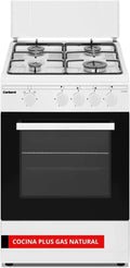 Corberó – Kuchnia gazowa na butan Plus | 50 cm | CCSF45020BX | 4 palniki | Piekarnik 43L z podwójnymi szklanymi drzwiami | Metalowa pokrywa | Chromowana taca i grill | Automatyczne wyłączanie bezpieczeństwa | Stal nierdzewna