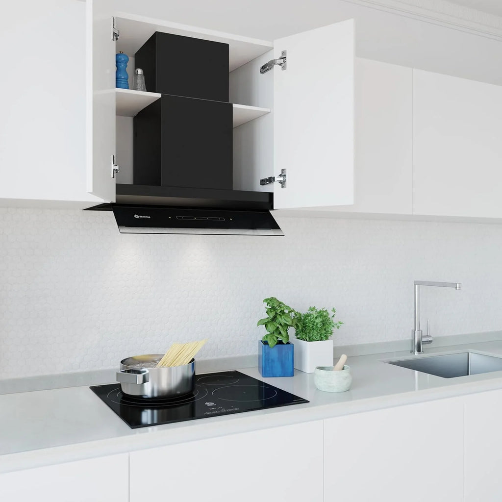 Balay – Okap Dekoracyjny Do Zabudowy, 60 cm szerokości, 4 poziomy mocy wyciągu, Instalacja Z Odprowadzeniem Powietrza lub W Trybie Recyrkulacji, Czarny, 3BD967GN