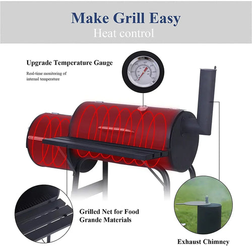 2026 Grill węglowy Vebreda do użytku zewnętrznego – Grill, wędzarnia i rożen na taras i do ogrodu