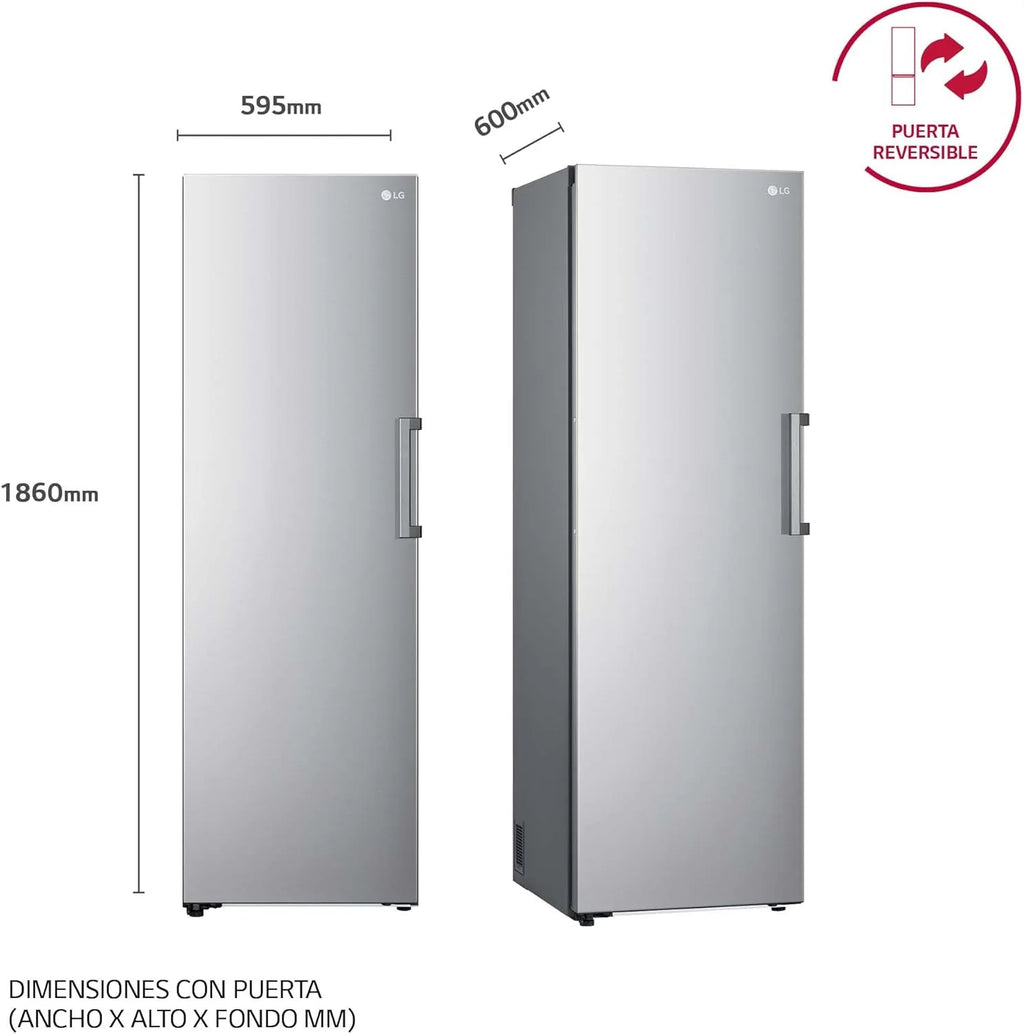 GFT41PZGSZ - Chłodziarka No Frost, 1 drzwi, kompresor Smart Inverter, 355 l, 186 cm, zamrażarka pionowa z funkcją szybkiego zamrażania, kolor inox