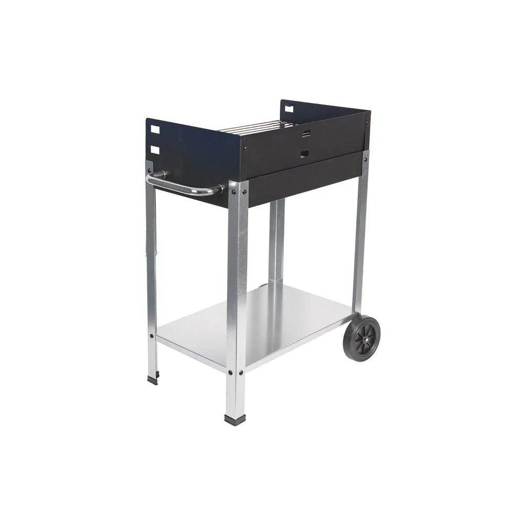 Cofan Grill Węglowy Na Kółkach | Regulowany Ruszt | Z Cegłą Szamotową I Bocznym Uchwytem | Łatwy Transport | Duża Powierzchnia Do Grillowania | Wymiary: 56,7 X 36 X 83 Cm