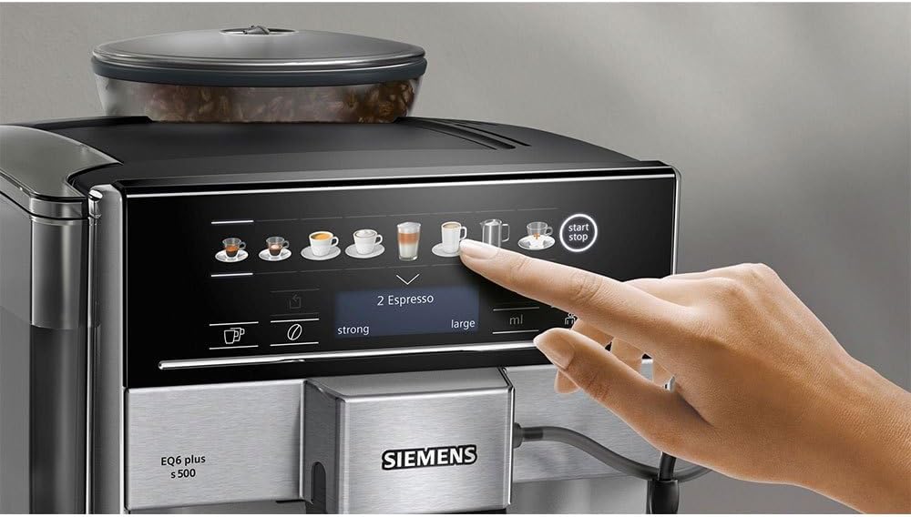Siemens TE655203RW EQ.6 plus s 500 Automatyczny Ekspres Do Kawy, 1500 W, 1.7 L, Czarno/Srebrny