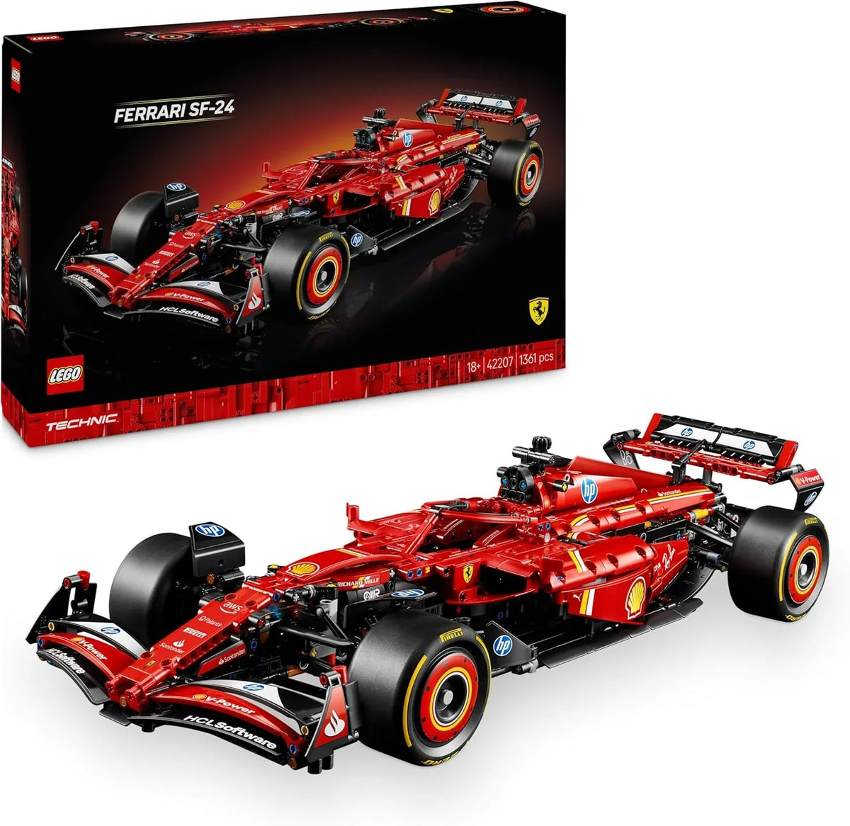 LEGO Technic Oracle Red Bull Racing RB20 F1 Vuxenbyggsats - Bygg ditt eget racerfordon - Byggset och present till Formel 1-fans 42206(Ferrari SF-24 F1 Car 42207)
