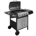 Grill gazowy 4+1 palnikowy czarny i srebrny Vidaxl