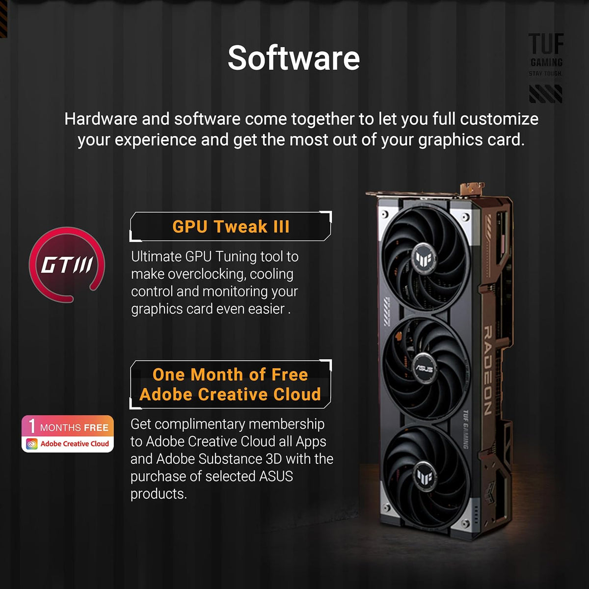 ASUS Radeon RX 9070 XT TUF Gaming OC (16 GB GDDR6/PCI Express 5.0/MHz/20000 MHz)