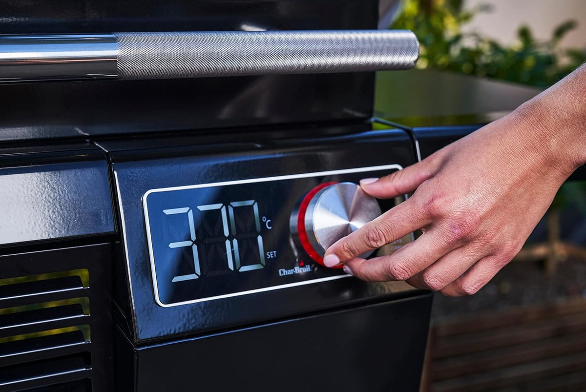 Char-Broil Grill Elektryczny SMART-E - Grill z E-POWER 90-370°C, precyzyjna kontrola temperatury, funkcja czyszczenia - Idealny do gotowania na świeżym powietrzu, w ogrodzie i na patio