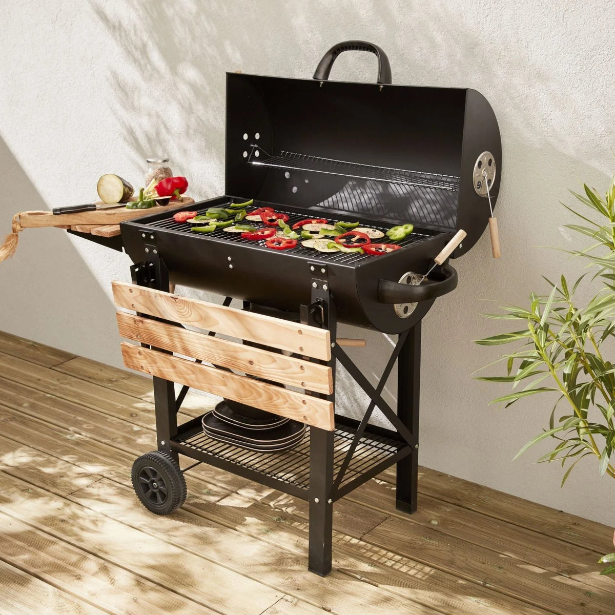 Grill węglowy Barbacoa Serge, kolor czarny, z popielnikiem -