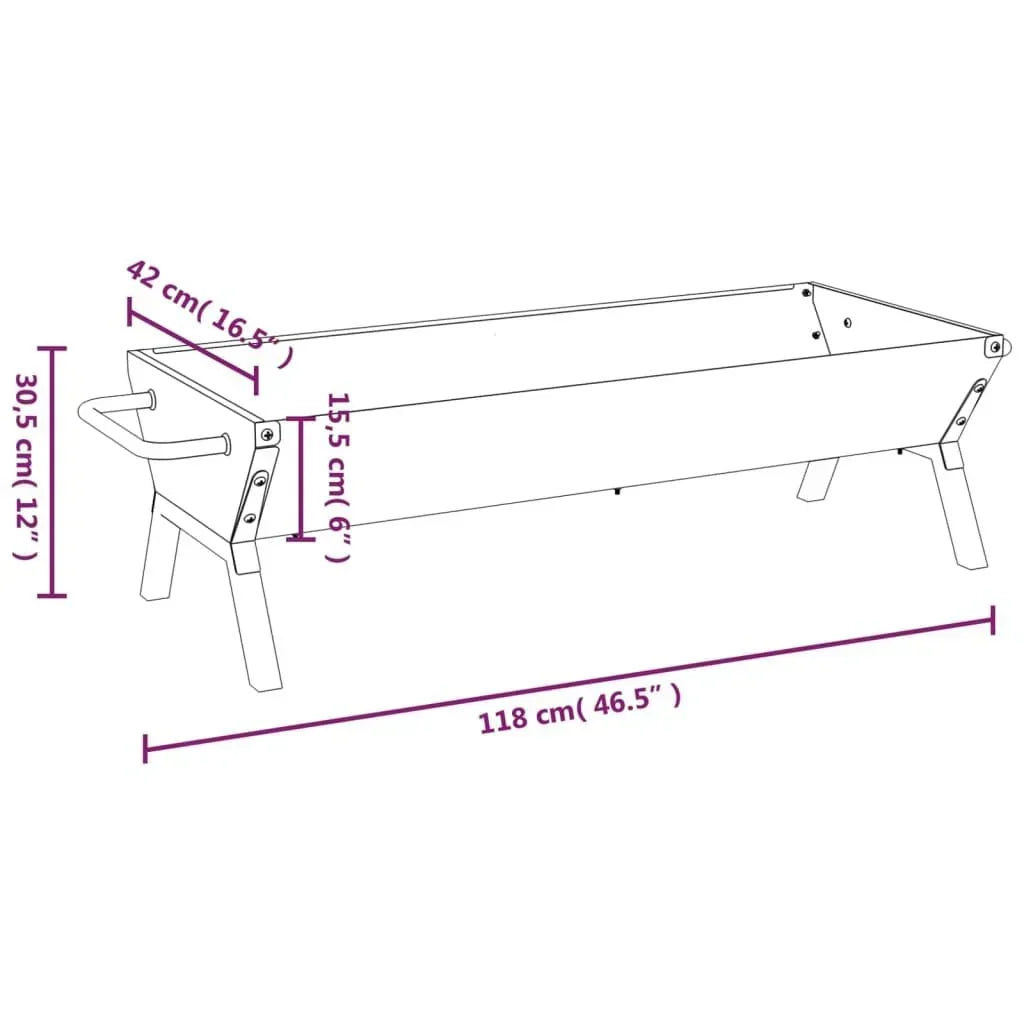 Taca na Grill Ze Stali Nierdzewnej Srebrna 118x42x30,5 cm Vidaxl