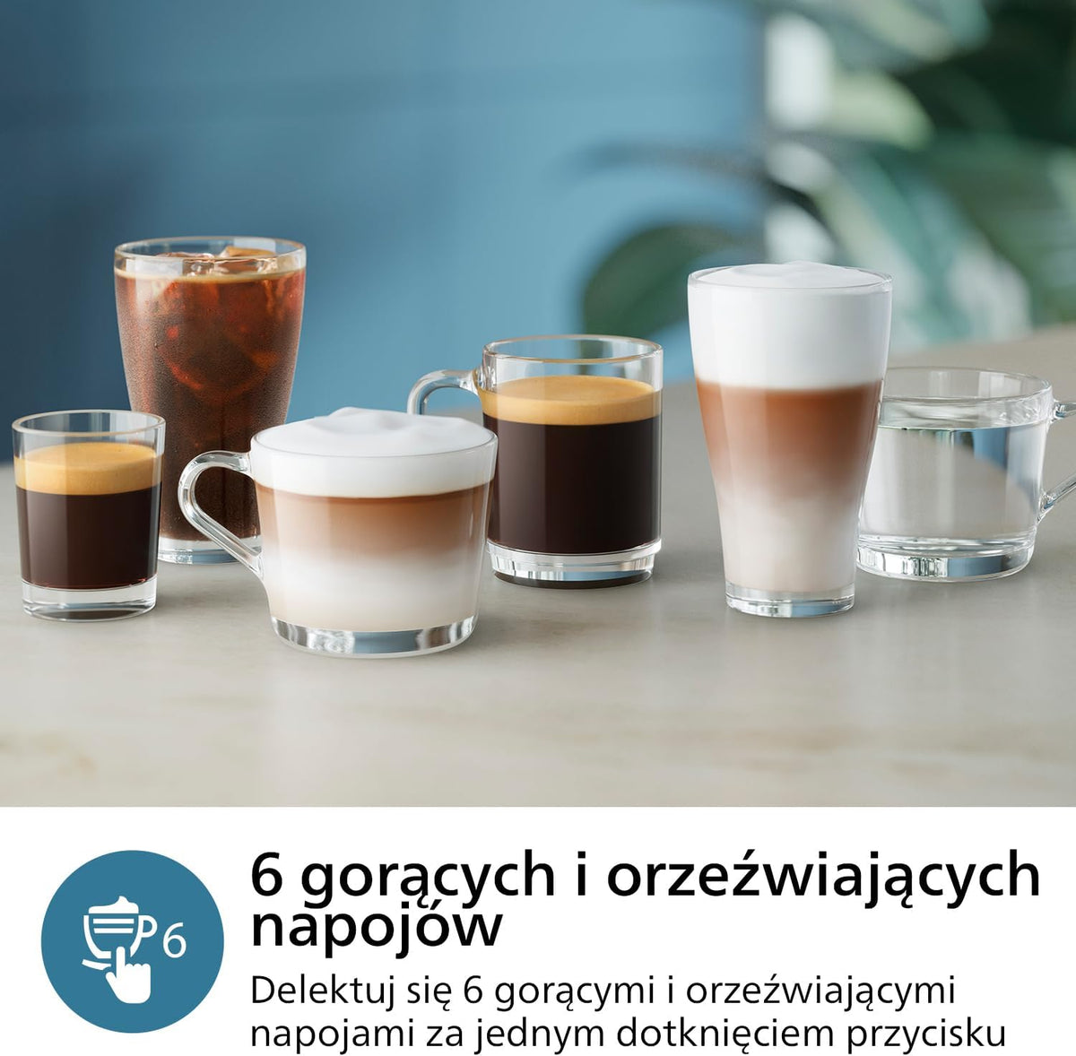 Philips 2200 Series Automatyczny ekspres do kawy - 2 rodzaje kawy, wyświetlacz dotykowy, klasyczny spieniacz do mleka, ceramiczny młynek, matowa czerń (EP2220/10)