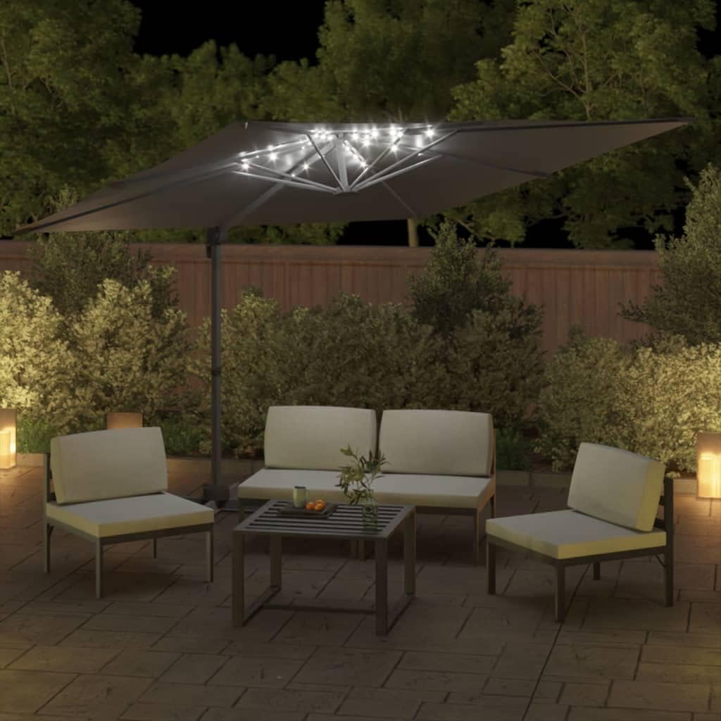 Parasol wspornikowy LED antracytowy, 400 x 300 cm