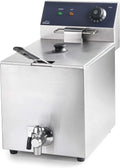 Lacor 69468 69468-Profesjonalna frytkownica elektryczna z kranem spustowym, 3250 W, 8 l, stal nierdzewna
