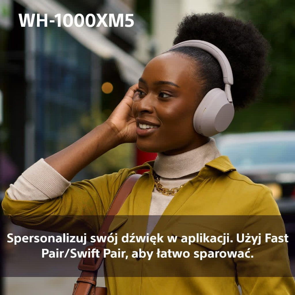 Sony WH-1000XM5 ANC Bezprzewodowe Słuchawki Nauszne z Redukcją Hałasu, Bluetooth, Clear Call Quality, Hi-Res, Do 30H Baterii, Szybkie Ładowanie, Alexa i Google Assistant, IOS i Android - Czarne