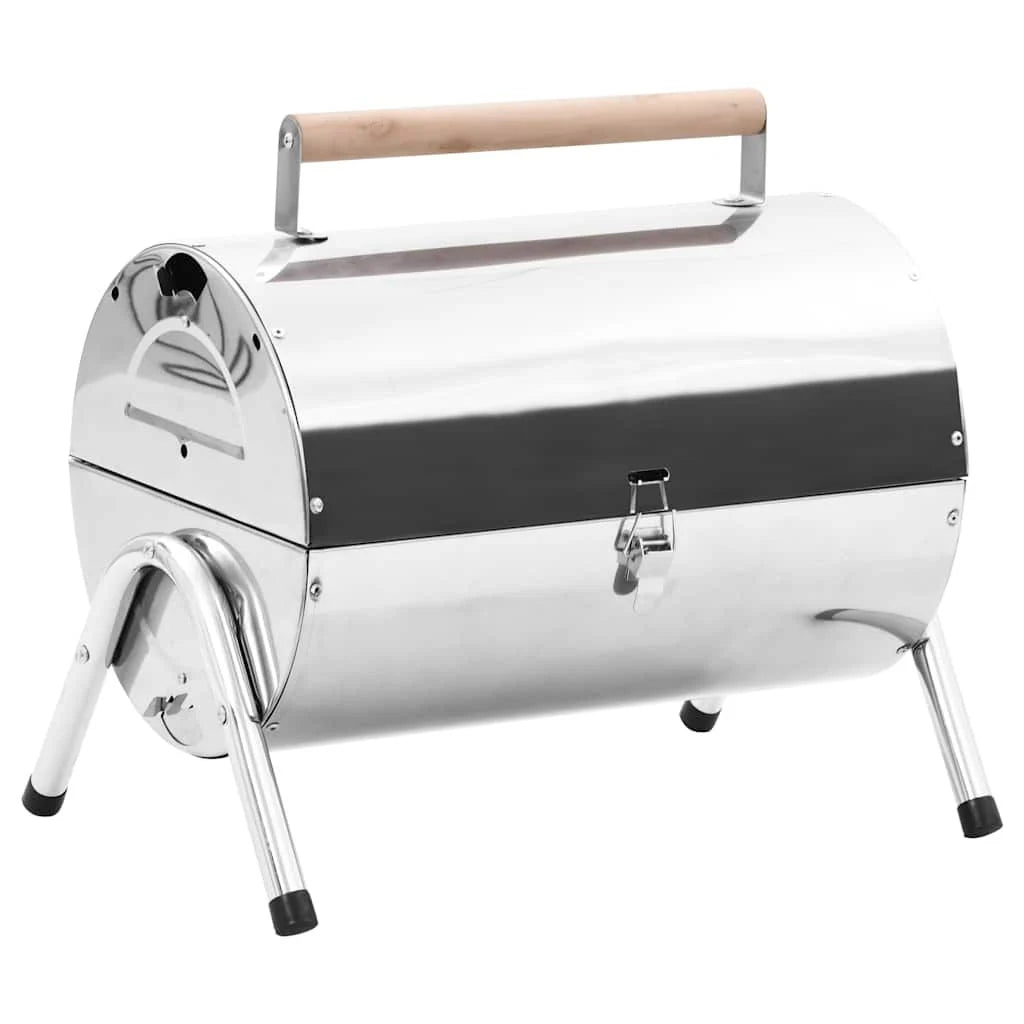 Grill węglowy stołowy ze stali nierdzewnej, podwójny ruszt, VidaXL