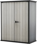 Keter High Store Plus - Zewnętrzna szopa ogrodowa, 1400 l, kolor szary, technologia Duotech, ściany nadające się do malowania, 170,4 x 140 x 73,6 cm