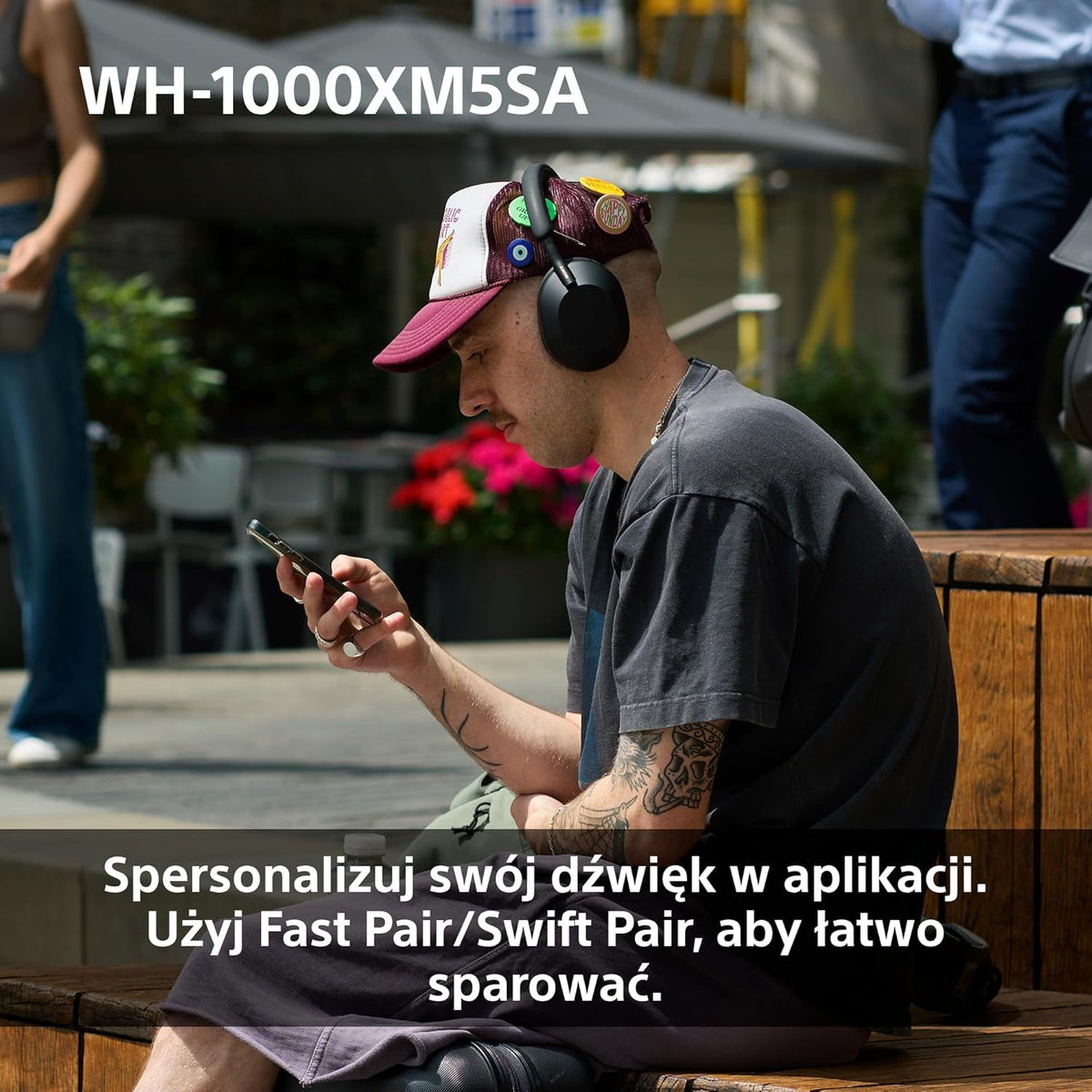 Sony WH-1000XM5 ANC Bezprzewodowe Słuchawki Nauszne z Redukcją Hałasu, Bluetooth, Clear Call Quality, Hi-Res, Do 30H Baterii, Szybkie Ładowanie, Alexa i Google Assistant, IOS i Android - Czarne