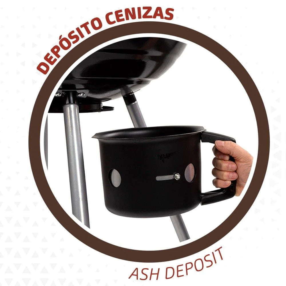 Okrągły Grill Węglowy Z Pokrywą Aktive