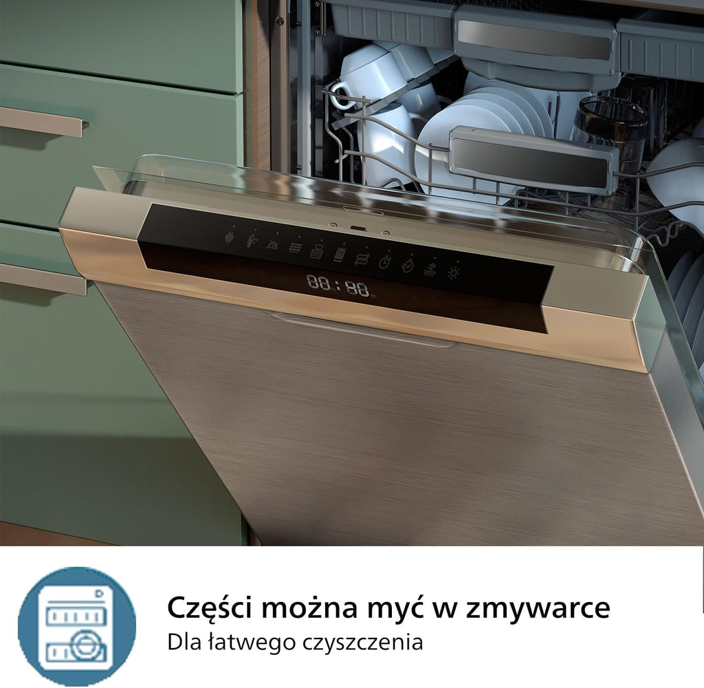 Philips Ovi Dual Basket z parą - Wyjątkowe funkcje gotowania Steamfry, Gotowania na parze, Airfry - 19 sposobów gotowania; pojemność 9L (3L + 6L), RapidAir Plus, automatyczne SteamClean (NA550/00)