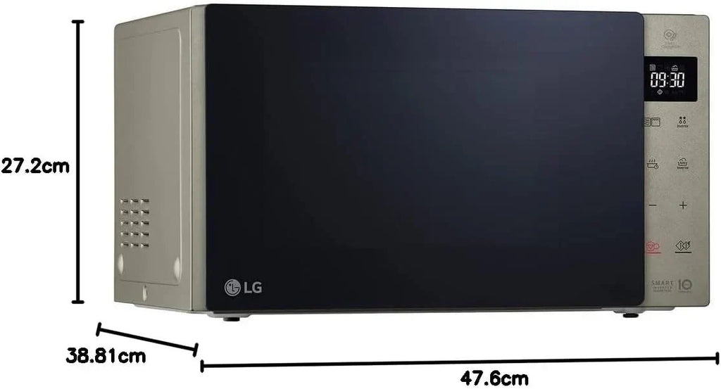 LG MH6535GIS Kuchenka mikrofalowa z technologią Inverter i kwarcowym grillem, pojemność 25 litrów, moc 1000 W, programy automatyczne, regulowane poziomy mocy dla optymalnego gotowania i funkcja EasyClean, czarna
