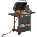 Gazowy grill ze stali nierdzewnej ABS 123x57x98 cm - Outsunny. Czarny