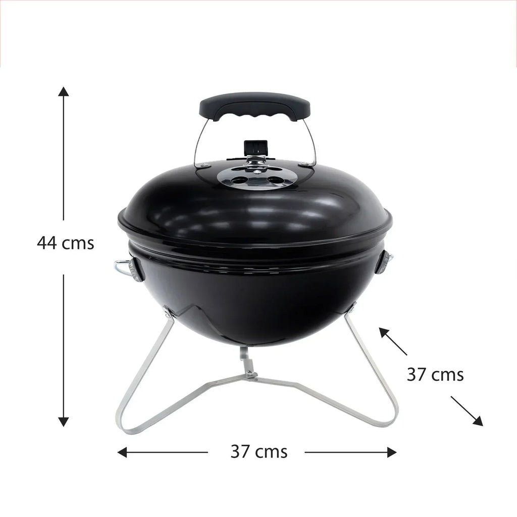 Przenośny Grill Węglowy Stołowy Kekai Tahoe 37x37x44 cm Pokrywa Z Systemem Transportu I Blokady Emaliowany Czarny