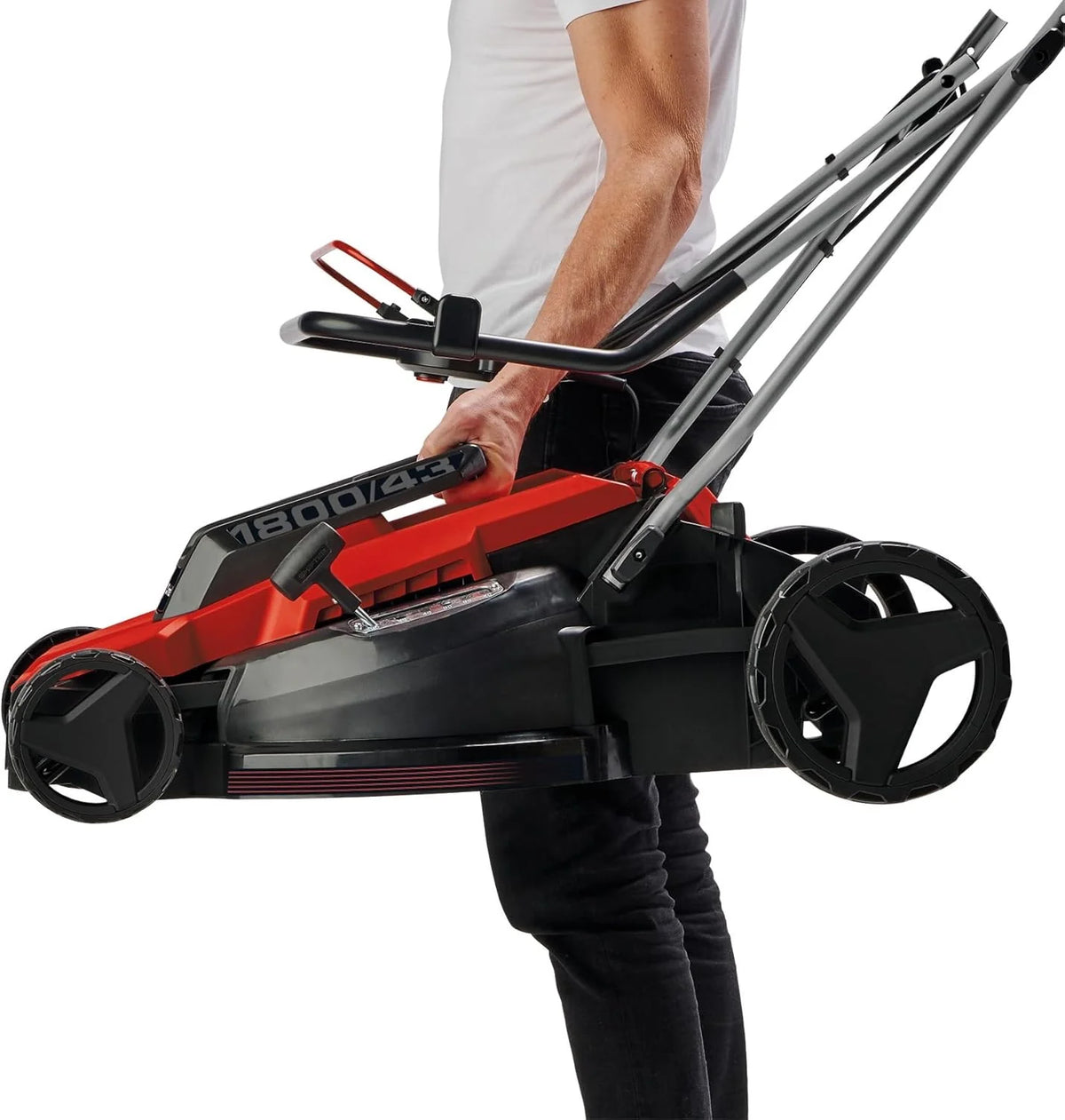 Einhell Kosiarka elektryczna GC-EM 1800/43 (1800 W, szerokość koszenia 43 cm, 6-stopniowa regulacja wysokości koszenia, kosz na trawę 50 l)