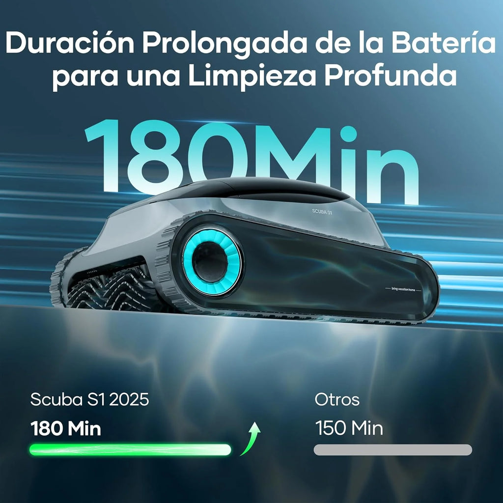 AIPER Scuba S1 2025 Robot basenowy do czyszczenia dna i ścian, odkurzacz basenowy z ulepszoną baterią 180 min, ultraprecyzyjną filtracją + aplikacja i OTA, do basenów o powierzchni do 150 m²