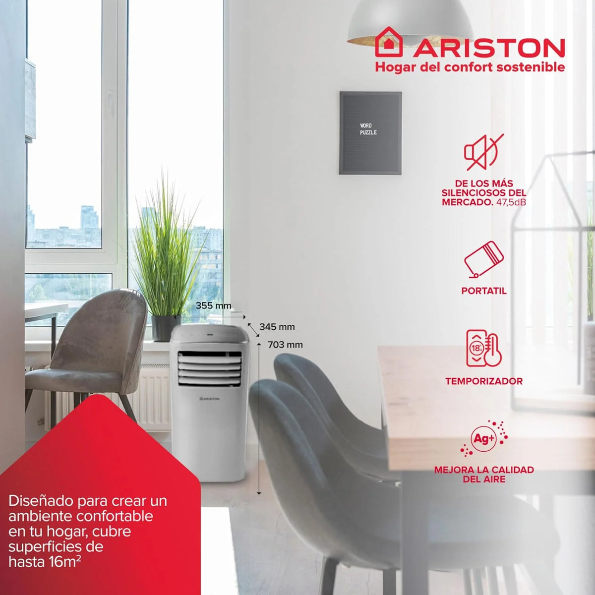Ariston Mobis 9 Portable Air Conditioner (energy-efficient, quiet, easy to install). Designed for installation in Poland