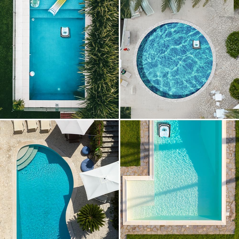 Robot sprzątający do basenu Cecotec Conga Pooldroid 5000 TotalClean Pearl, czyści dno, ściany i linię wodną. Powierzchnia do 100m2, maksymalne nachylenie 90º, systematyczne czyszczenie, czas pracy 100min, pojemność 4L