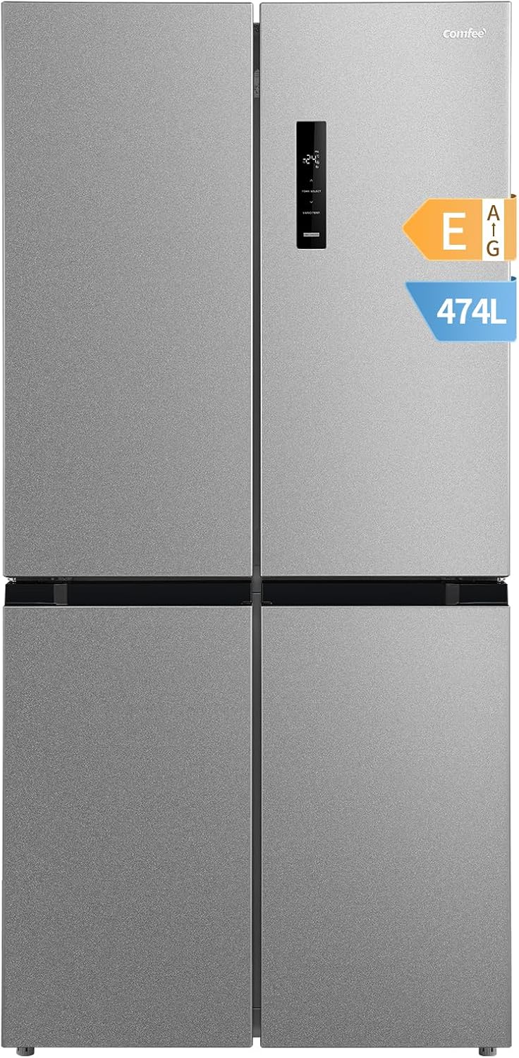 Comfee ' RCB169DK2(E) Lodówka z zamrażarką/Wysokość 150 cm/Low Frost/Regulacja temperatury/Oświetlenie LED/195 kWh/rok/Chłodziarka 115 l/Zamrażarka 59 l/Czarna
