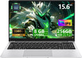 Laptop 15,6 cala, PC przenośny Celeron N4000 8GB LPDDR4 256GB SSD, Notebook 1920*1080 IPS FHD Ekran, Laptopy Mini HDMI Laptop Win 11 Pro Karta TF USB 3.0 Komputer