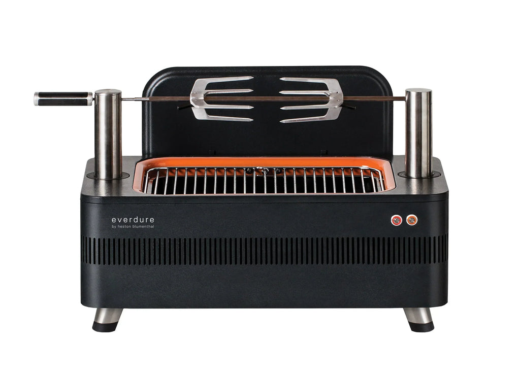 2026 Grill Węglowy z Zapłonem Elektrycznym – Szybki Zapłon Płomienia 1400W Fast Flame Ignition™ – Zawiera Rożen Obrotowy (15 kg) i Stojak